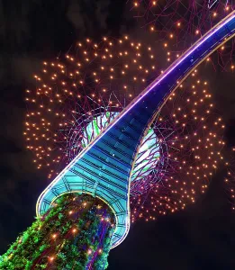 Lightshow in the Supertree Grove, Gardens by the Bay, Singapore