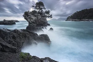 Ligurian cliffs, Eco del Mare area, Fiascherino, municipality of Lerici, La Spezia province, Liguria, Italy
