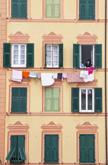 Ligurian house facade, Camogli, Liguria, Italy