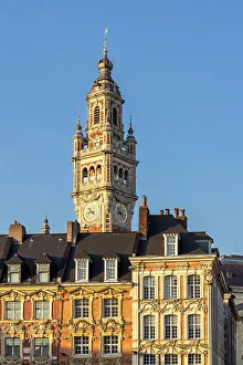 Grand Place Prints: Lille Chamber of Commerce Belfry, Lille, France