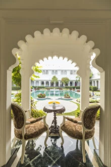 Rajasthan Gallery: Lily pond at the Taj Lake Palace Hotel (a film location for the James Bond film Octopussy)