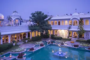 Lily pond at the Taj Lake Palace Hotel (a film location for the James Bond film Octopussy)