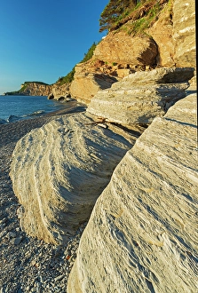 Limestone cliffs along the Atlantic Ocean, Forillon National Park, Quebec, Canada