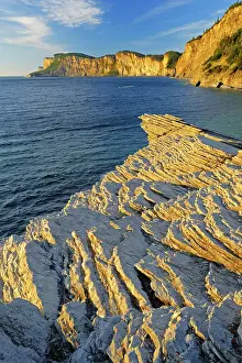 La Belle Province Prints: Limestone cliffs along the Gulf of St. LAwrence (Atlantic Ocean), Quebec, Canada