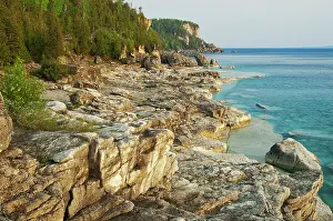 Bruce Peninsula Prints: Limestone rock in Georgian Bay (Lake Huron) Bruce Peninsula National Park, Ontario, Canada