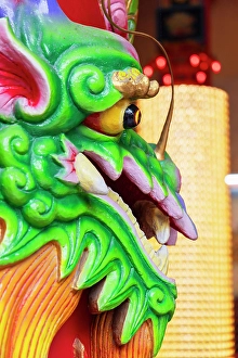 Dragon Prints: Lion statue at Guan Di Temple, Chinatown, Kuala Lumpur, Selangor, Malaysia