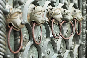 Portal Prints: Lions Heads at the main Portal of the Basilica di San Marco, Piazza San Marco
