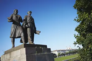 Lithuania, Vilnius, Communist Statues On Green Bridge (Zaliasis Tiltas)