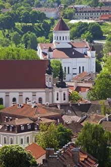 Images Dated 31st March 2011: Lithuania, Vilnius, elevated view of the Russian Orthodox Church of the Blessed Mother