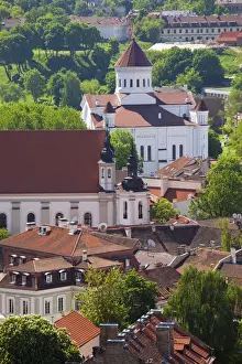 Lietuva Prints: Lithuania, Vilnius, elevated view of the Russian Orthodox Church of the Blessed Mother