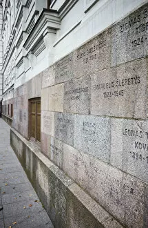Images Dated 5th January 2010: Lithuania, Vilnius, Names Of Victims On Wall Of Museum Of Genocide Victims (Formerly