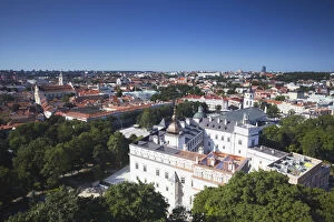 Images Dated 5th January 2010: Lithuania, Vilnius, View Of Old Town With Royal Palace In Foreground