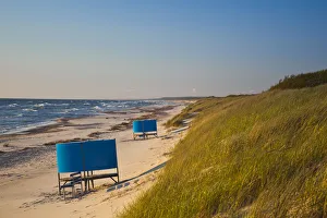 Lithuania, Western Lithuania, Curonian Spit, Pervalka, beach on the Baltic Sea, sunset
