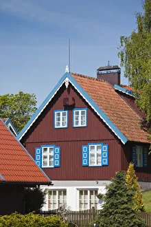 Lithuania, Western Lithuania, Curonian Spit, Nida, village house detail