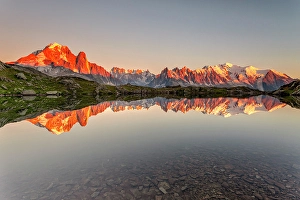 Highest Prints: Little alpine lake, reflecting the Mont Blanc massif