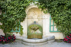 Fountain Prints: Little fountain on premises of Cesky Krumlov Castle and Chateau