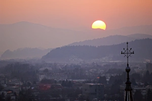 Former Yugoslavia Prints: Ljubljiana Sunset