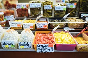 Ben Pipe Prints: Local delicacies for sale, Riga Central Market, Riga, Latvia, Baltic States, Europe