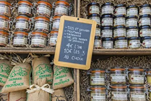 Images Dated 4th August 2015: Local food specialities on sale in a gastronomy shop, L Isle-sur-la-Sorgue