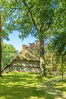 Half Timbering Prints: Local history house in a historic half-timbered house in the village of Jesteburg