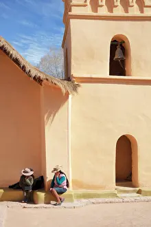 Atacama Prints: Local women sitted in front of the Susques church