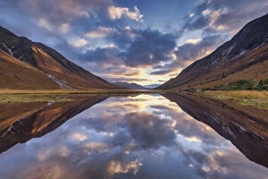 Images Dated 24th November 2021: Loch Etive Reflections at Sunset, Argyll & Bute, Scotland