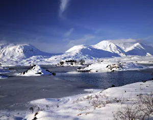 Lochan na h-Achlaise in Winter, Rannoch Moor, Highland Region, Scotland Lochan na h-Achlaise in Winter, Rannoch Moor, Highland Region, Scotland