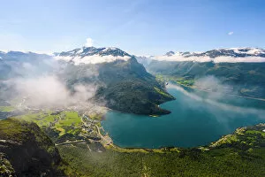 Images Dated 20th January 2020: Loen, Vestland, Norway. High angle view of the Nordfjord fjord
