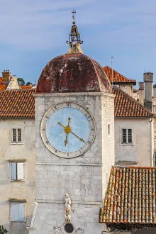 Clocks Prints: Loggia and Clock Tower, Trogir, Dalmatian Coast, Croatia, Europe