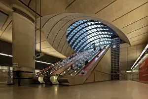 London Canary Wharf Tube Station as part of the Jubilee Line extension was designed by Norman Foster