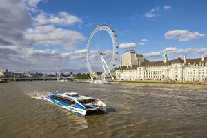 Images Dated 28th July 2020: London Eye & County Hall, London, England, UK