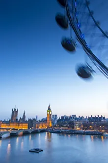 London Eye & Houses of Parliament, London, England, UK