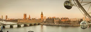Westminster Prints: London Eye & Houses of Parliament, London, England, UK