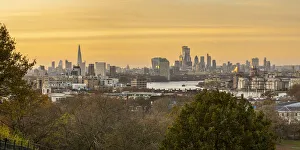 London skyline from Greenwich Park, Greenwich, London, England, UK