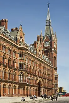 London, UK. Eurostar terminal St Pancras Station designed by Sir Gilbert Scott