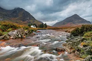 Highland Region Prints: Lone Cottage, Glen Coe, Highland Region, Scotland