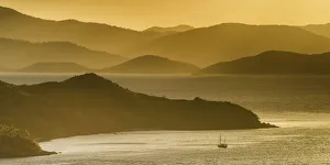 Australian Gallery: Lone Yacht at Sunset, Hamilton Island, Whitsunday Islands, Queensland, Australia