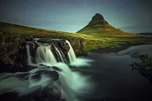Images Dated 25th February 2016: Long exposure andscape with waterfalls. Kirkjufell Mountain, Snaefellsnes peninsula