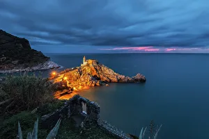 Gulf Of Poets Prints: Long exposure in the evening on the church of San Pietro