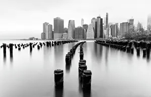 Brooklyn Prints: Long exposure image, Manhattan from Pier 1