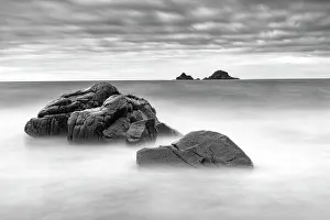 Porth Nanven Prints: Long exposure image, Porth Nanven, Cot Valley, near St Just, Cornwall, England