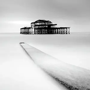 Brighton Prints: Long exposure image, ruined West Pier, Brighton, East Sussex, England