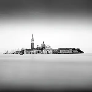 B And W Prints: Long exposure image of San Giorgio Maggiore, Venice, Italy, Europe