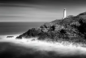 Padstow Prints: Long exposure image, Trevose Head Lighthouse, near Padstow, Cornwall, England