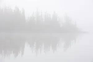 Central Canada Prints: Long Lake reflection in fog Longlac, Ontario, Canada