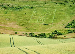 Representation Prints: Long Man of Wilmington, Wilmington, Wealden District, East Sussex, England, United Kingdom