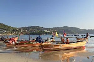 Long tail boats on Kata Beach, Phuket, Thailand
