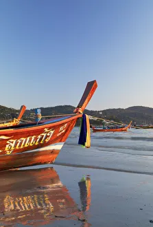 Images Dated 19th March 2020: Long tail boats on Kata Beach, Phuket, Thailand
