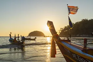Images Dated 19th March 2020: Long tail boats on Kata Beach, Phuket, Thailand