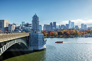 Back Bay Prints: Longfellow bridge and Back Bay across the Charles River, Boston, Massachusetts, USA